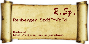 Rehberger Szórád névjegykártya