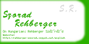 szorad rehberger business card